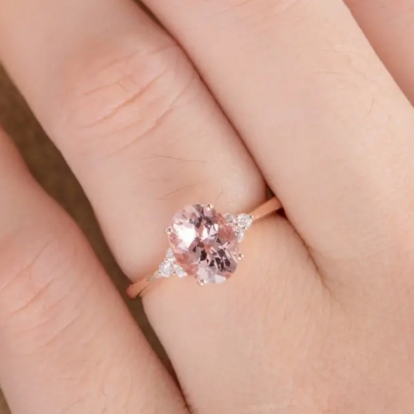 NEW 18k Goldplated & Lab Grown Pink Diamond Rose Gold Ring - Picture 1 of 4
